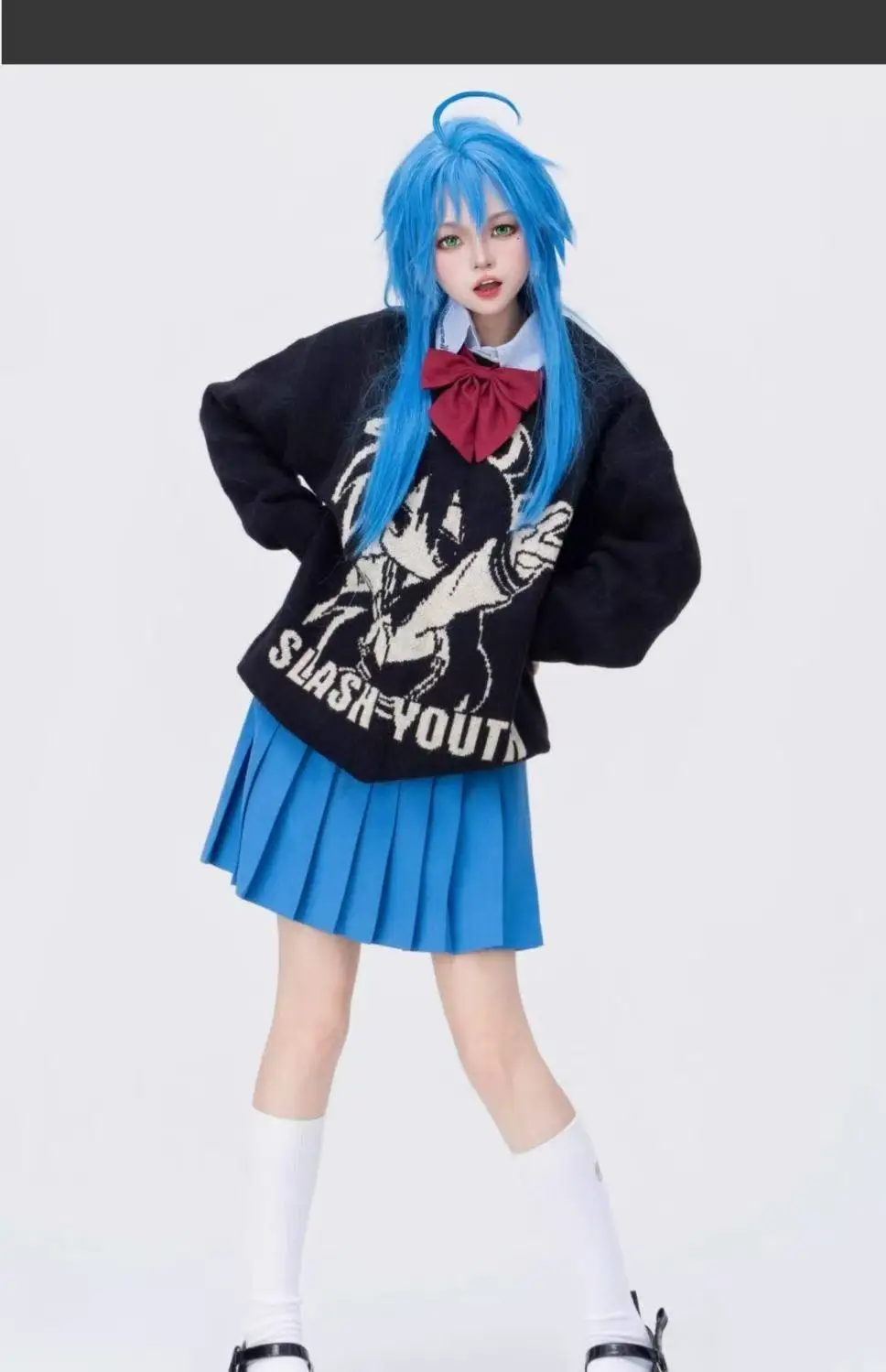 

Cosplay Sweater Inspired by Anime Lucky Star Autumn Winter Knitwear Crew Neck Loose Fit Versatile Warm Top