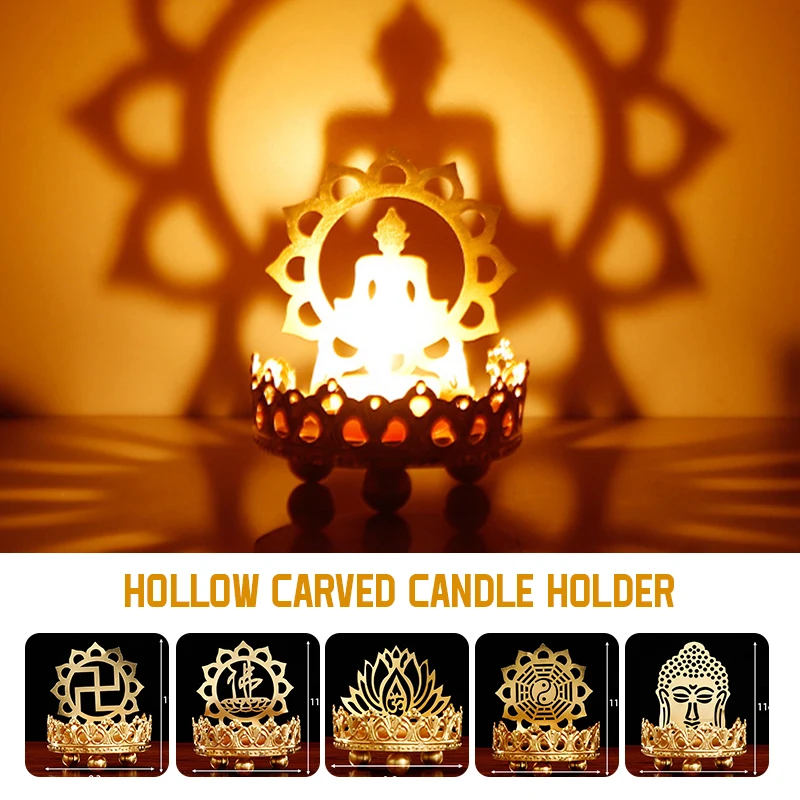 

Retro Tibetan Buddha Oil Lamp Candlestick Holder Ghee Lamp Holder Candlestick For Home Desk Decoration Ornaments Buddhist Gifts