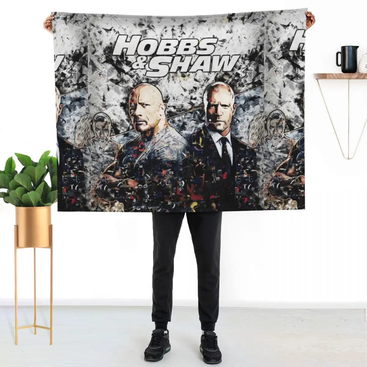 hobbs n shaw abstract art Throw Blanket Bed linens Thins Soft Big Sofa Tourist Stuffeds Blankets