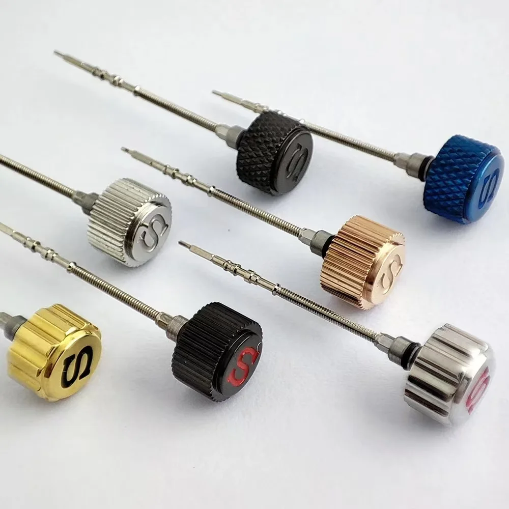 7mm SKX007 Watch Crowns Stainless Steel Crowns polychrome WatchCrown for NH35 NH36 4R35 4R3WatchParts Replacemen CrownsMod Parts