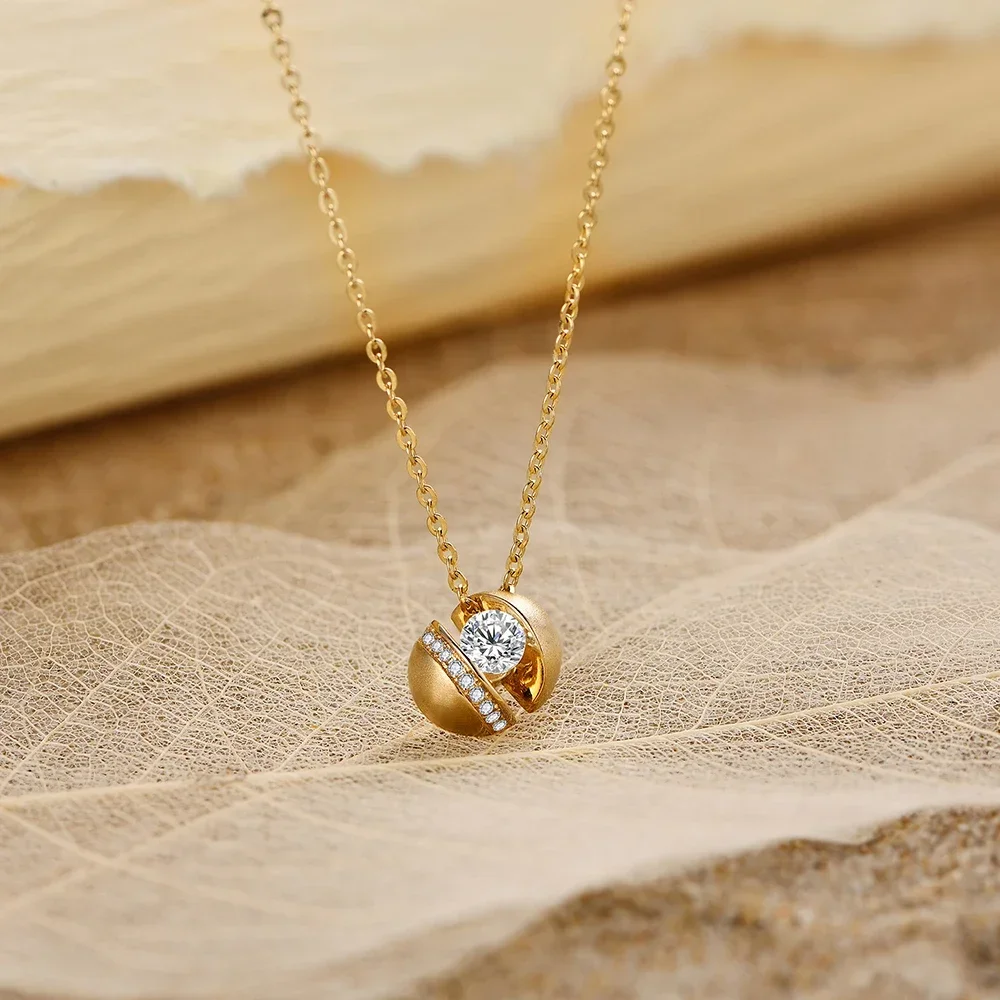 FCGJHW D Color Round Cut 4.0mm Moissanite Pendant for Women Solid 10K 14K 18K Gold Anniversary Wedding Necklace Gift Party 2026