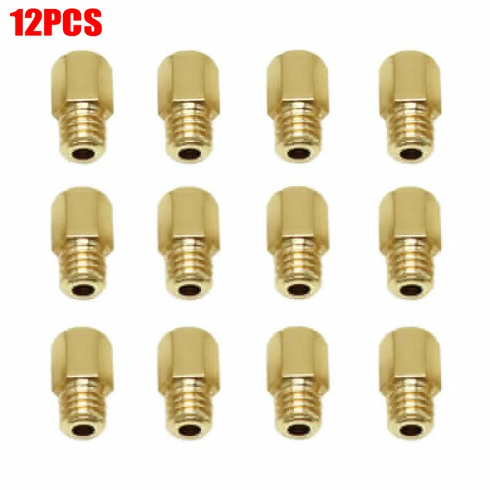 12 Pcs Motorcycle Carburetor Main Jet Motorcycle Fuel Delivery System Golden Antirust Jets For Mikuni VM TM TMX Carburetor