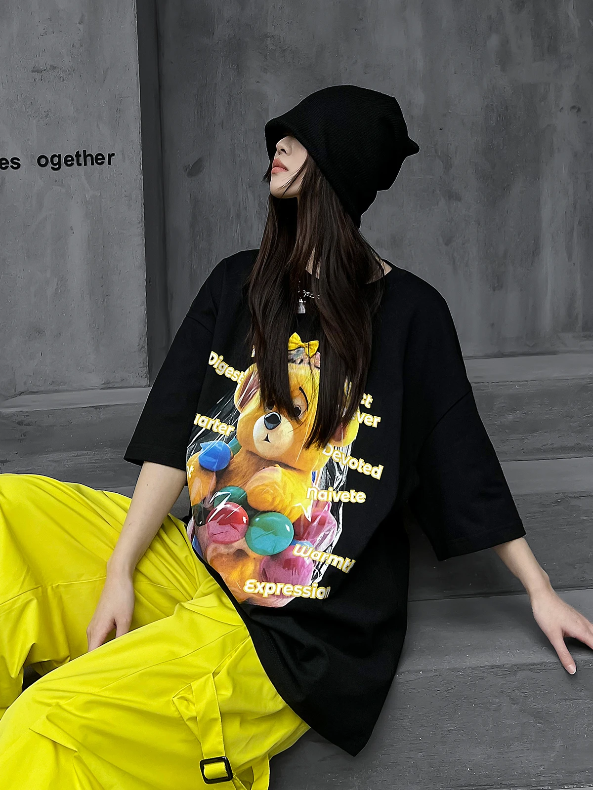 

Стильная уличная футболка свободного кроя с коротким рукавом, женская летняя модная повседневная хлопковая футболка с круглым вырезом и принтом