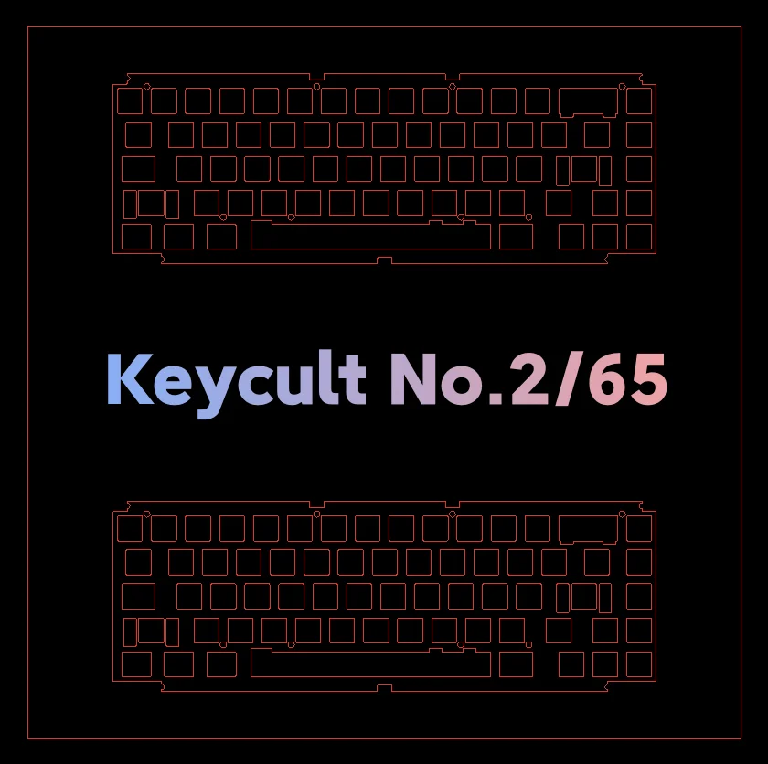 Keycult No.2/65 keyboard use PP PC FR4 PEI CF Brass plates ( for pcb screw in stab )