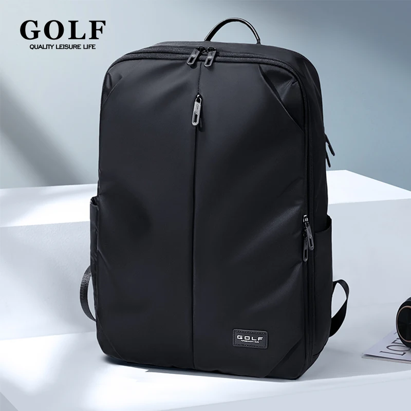 GOLF Men Backpacks Oxford Waterproof Business Trip Backpack with Laptop Compartment 15.6 inch Black Travel Back Pack 20 liter