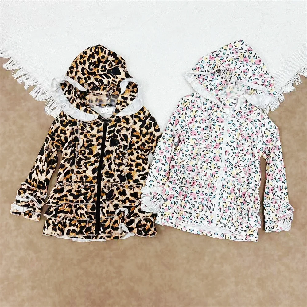 

z919-15 6 B6-23 Wholesale New Arrival baby boy clothes Matching leopard hooded zipper jacket Summer Boutique kids clothes boys
