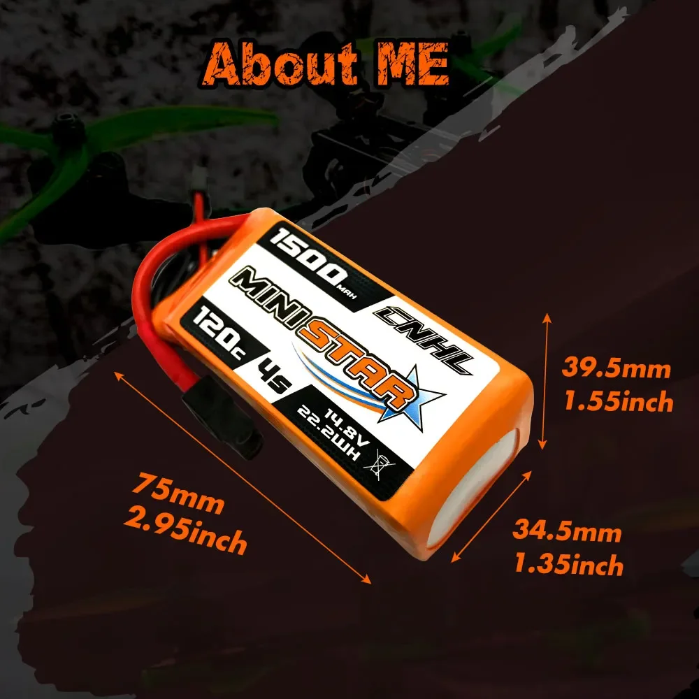 2 pz 4S 14.8V batteria Lipo 1300mAh 1500mAh 1800mAh 120C serie minimar con spina XT60 per RC FPV Drone Quadcopter aereo