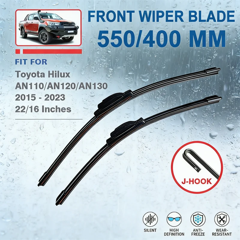 

24"+18" Front Windshield Wiper Blades For Toyota Hilux MK8 AN110 AN120 AN130 2015-2025 - Car Windscreen Replacement Accessories