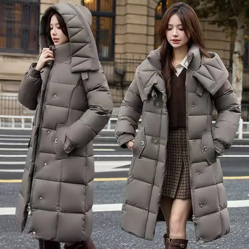 

Fashion Warm Down Jacket Women Parkas Winter 2025 New Long Cotton Padded Coat Ladies Pai Overcome Outwear Korean Overwear Top