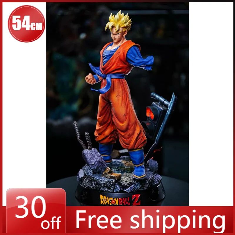 

54cm Dragon Ball Figure Son Goku Future Can Emit Light Anime Collectible Model Resin Desktop Decorations Holiday Gifts Kids Toys