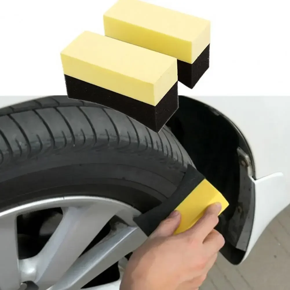 

1/2Pcs Car Tyre Cleaning Sponge Cleaning Dressing Waxing Polishing Brush Sponge Tool U-Shaped Design Strong cleaning power