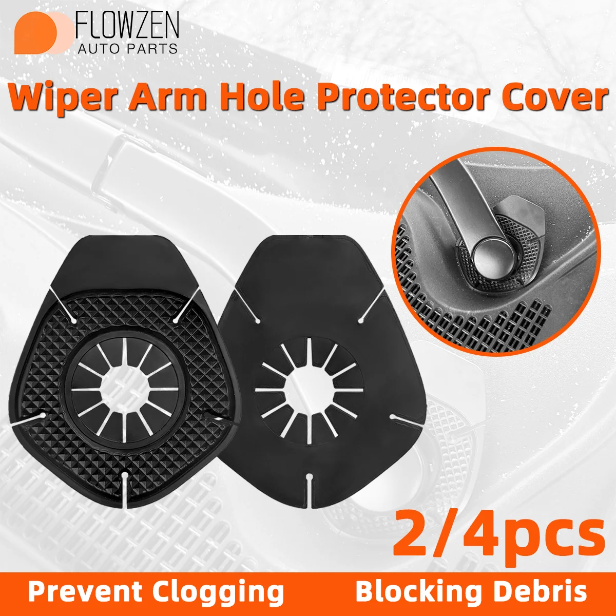 

2/4pcs Wiper Hole Silicone Protective Cover Waterproof Dustproof And Leaf Proof Car Wiper Base Protective Cover
