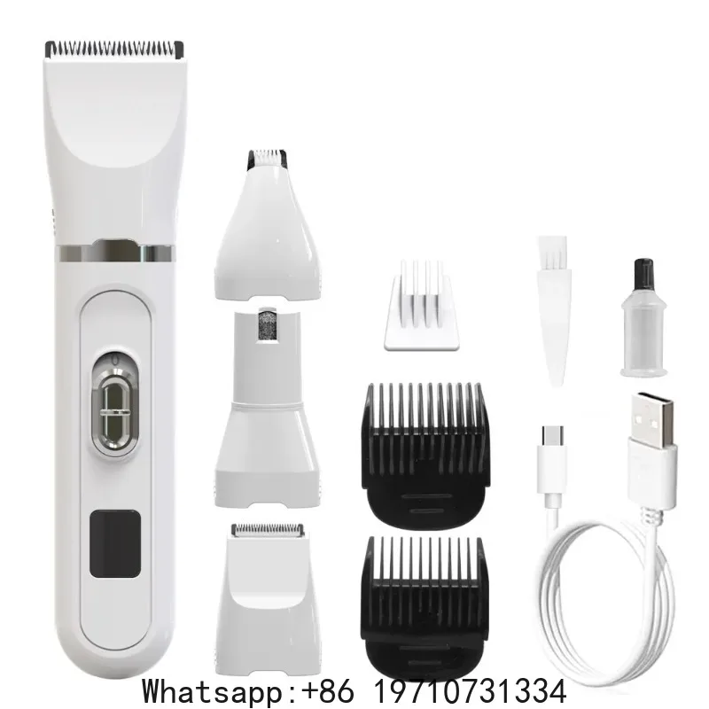 4-In-1 Pet Grooming And Care Set 4Different Blades Pet Hair Shaver Low Noise  Clippers Rechargeable Cordless Safe Dog Trimmer