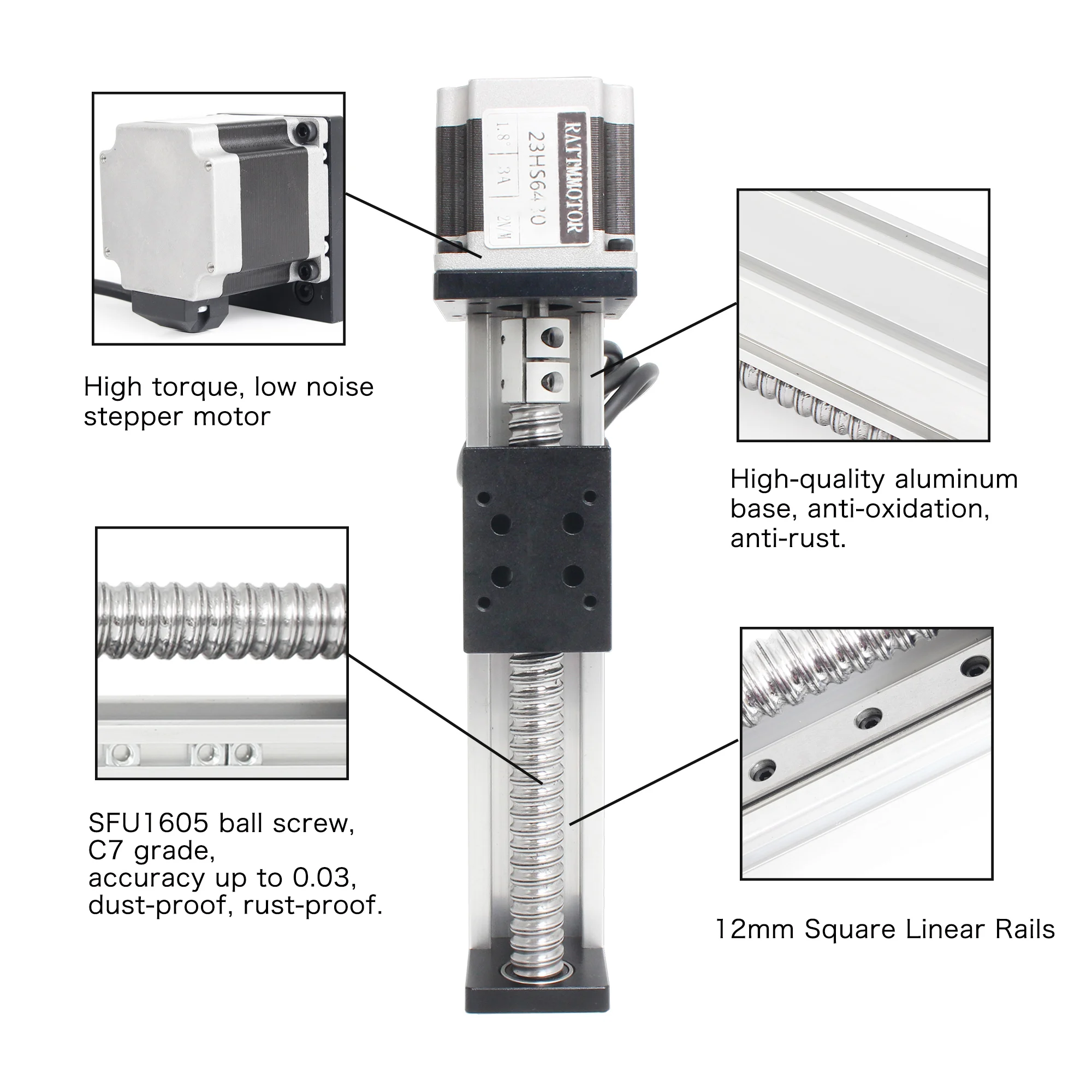 【Disponibilità UE】CBX1605 Tavolo scorrevole per movimento binario con attuatore lineare CNC 100 200 300 400 500mm Vite a ricircolo di sfere SFU 1605