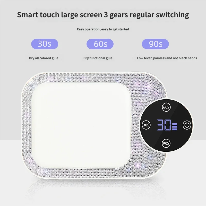 مجفف أظافر جل مصقول بالأشعة فوق البنفسجية 30 LED لاسلكي قابل لإعادة الشحن مع مستشعر تلقائي ومؤقت معدات علاج جل الأظافر