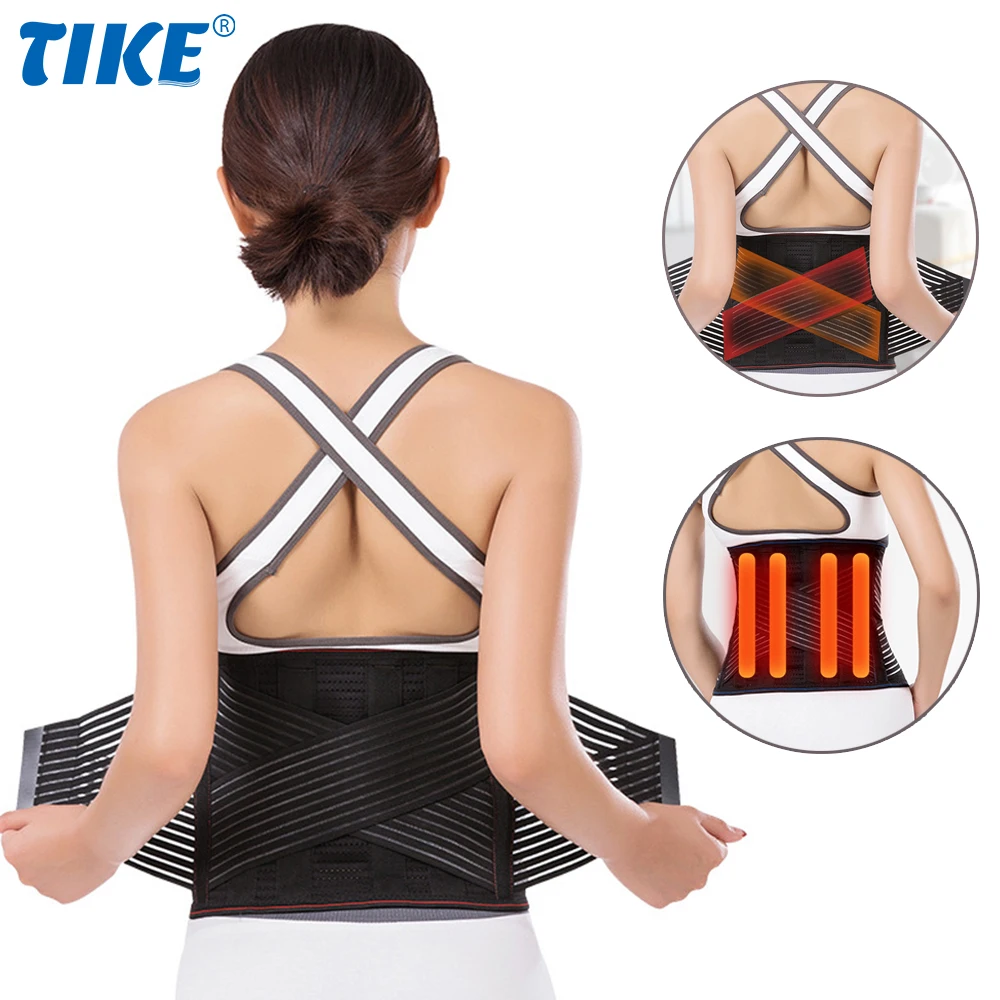 

TIKE Waist Protective Belt Lumbar Waist Support Magnet Hot Compress Self Heating Belt Medical Fixing Belt Steel Plate Supporting