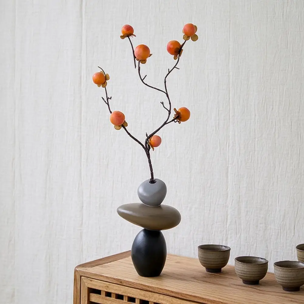 Unique Decorative Vase with Artificial Branch, Resin Small Decorative Vase, Boho Modern Bud Vase for Living Room