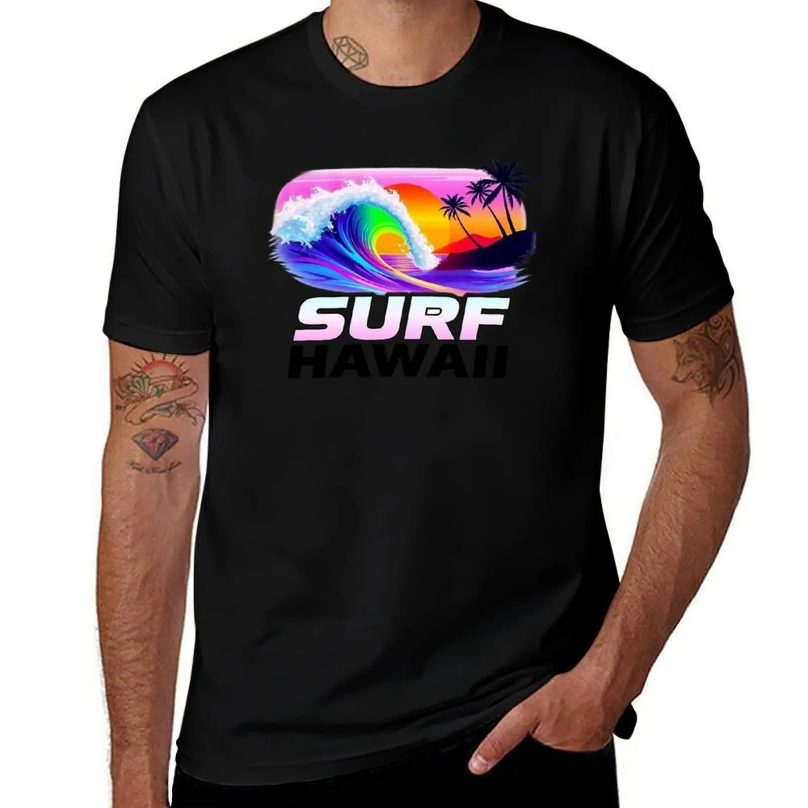 

Surf Hawaii T-Shirt anime clothes graphic t shirt vintage Funny t-shirts custom t shirt Men's clothing