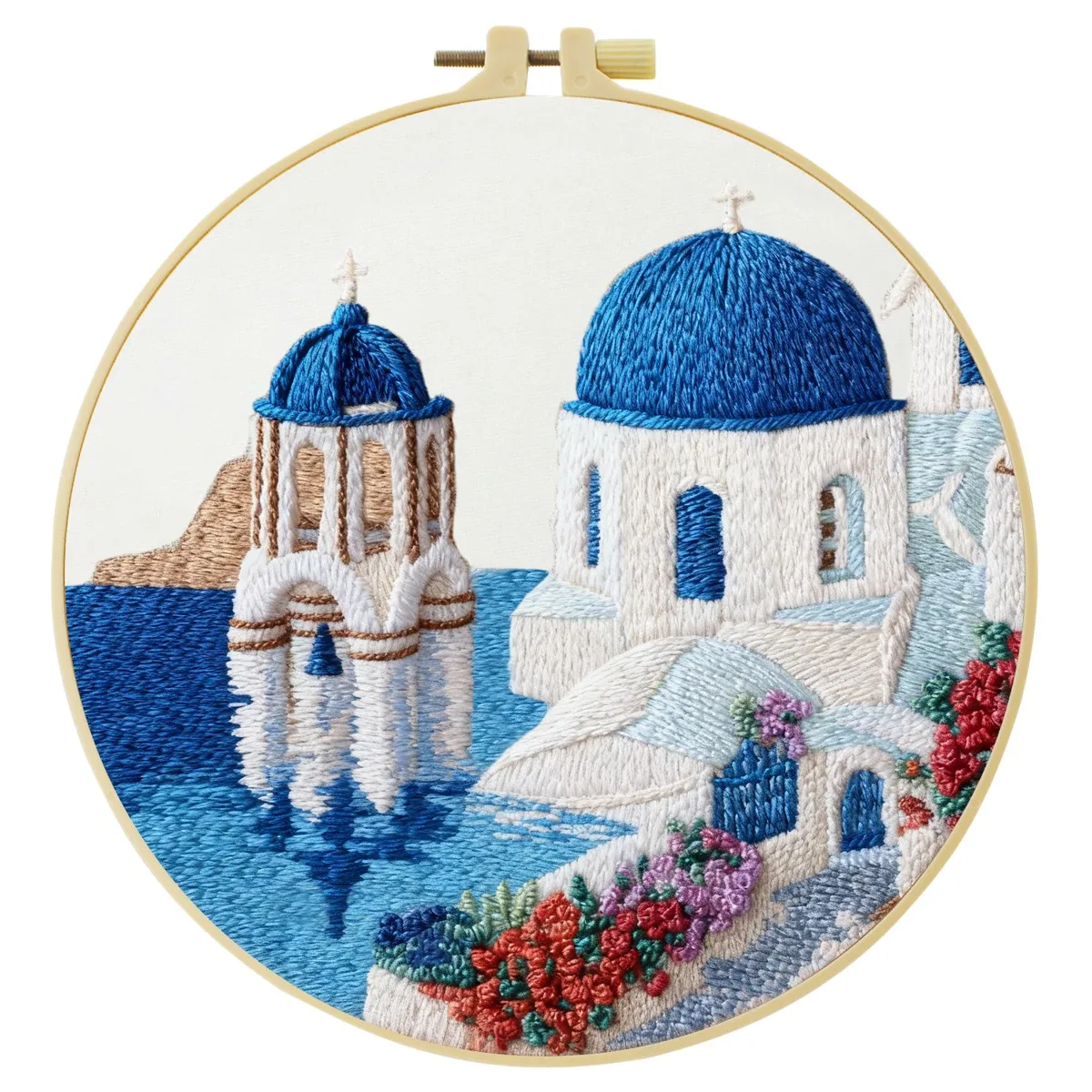 1 Stück 20X20CM/15X15CM 7,87/6,3 Zoll Blaues Schloss Stickerei Starter-Kit DIY-Kit DIY-Stickerei-Set Handarbeiten Malerei – Detail 3