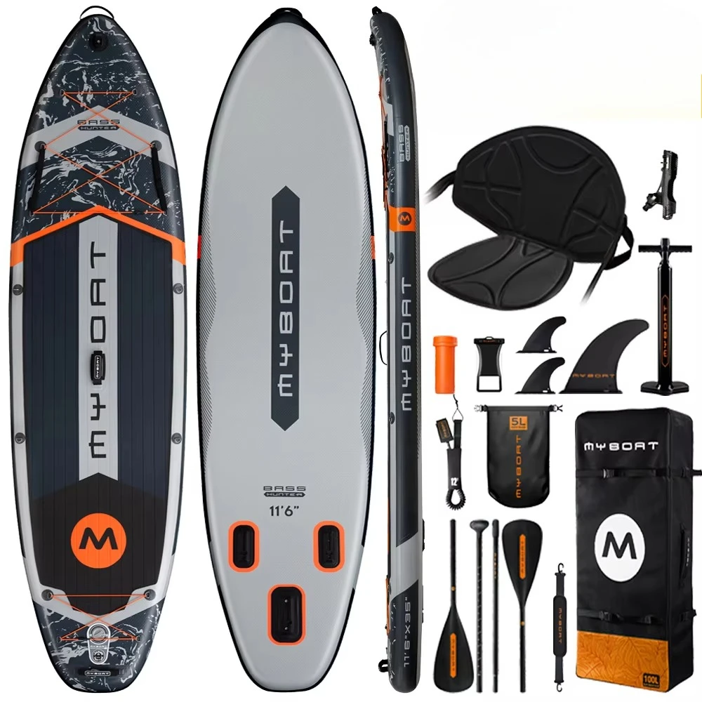 11'6''x35''x6'' Wide Fishing Paddle Board sup Board Touring Inflatable Stand up Paddle Board with Kayak Seat