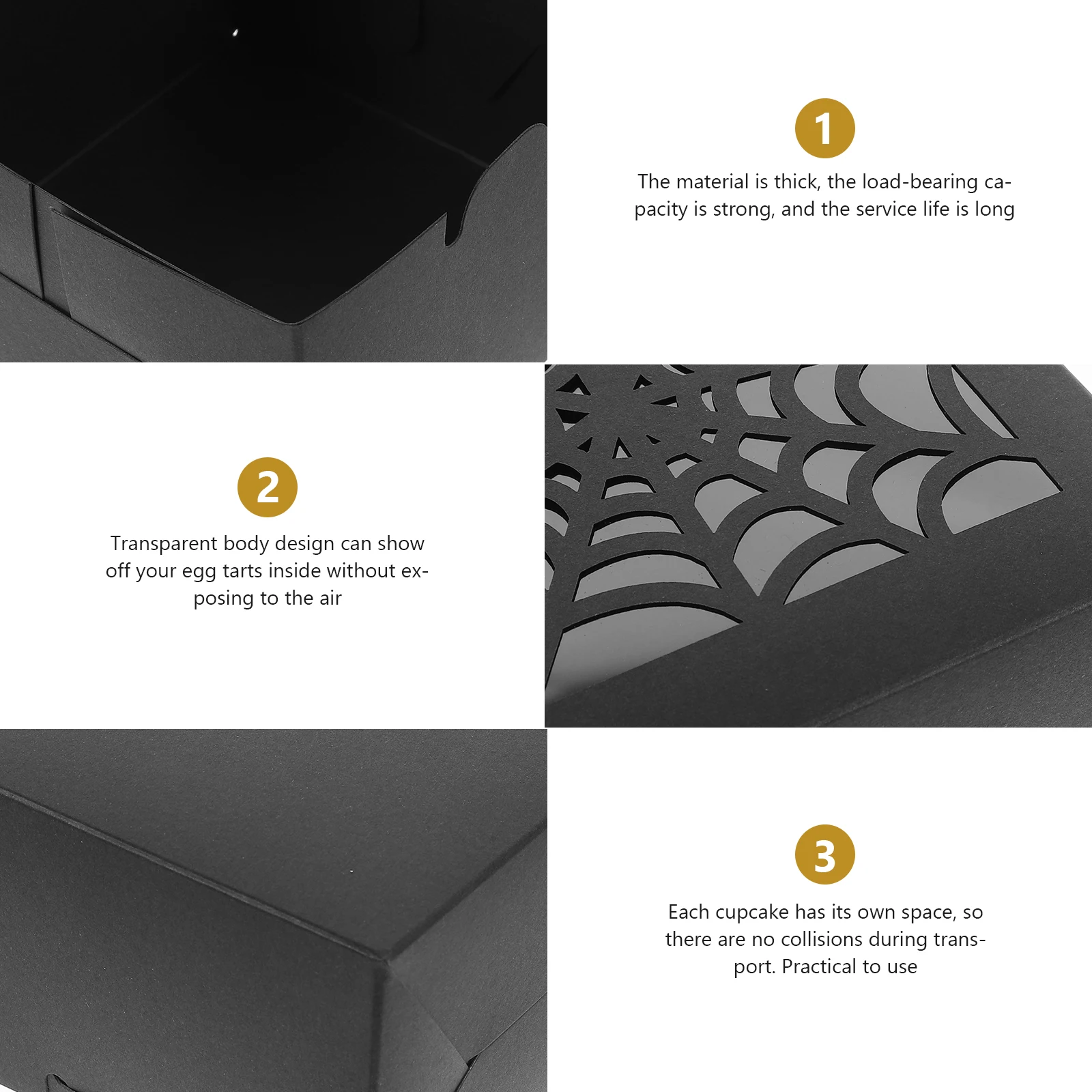 

25pcs Gift Halloween Black PVC Window Multi Function C y Container Cookie Container Party Supplies Household