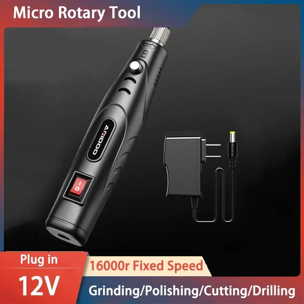 

12V Plug in Electric Drill Engraver Drilling Machine Micro Rotary Tool Griding Electric Tool Engraving Pen Mini Hand Grinder