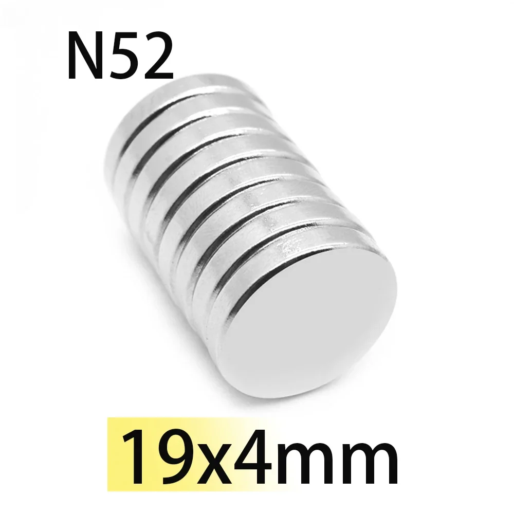 N52 19x4 19x3 Strong Disc NdFeB Round Neodymium Magnets Search Magnet Powerful ebike Industrial Motor Generator Toy Customised