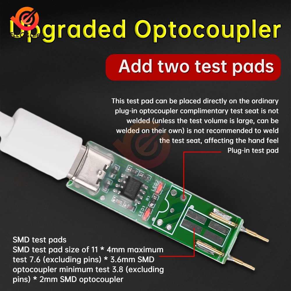 V3.0 4.0 5.0 6.0 4 Pin Optocoupler Tester Online Testing Tool Optocoupler Test Board Electronic Repair Type-c/Micro-b Interface