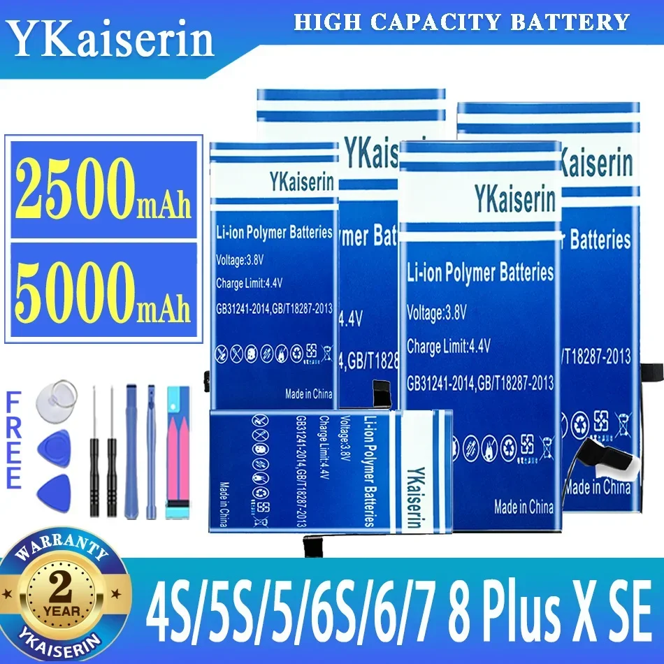 High Capacity Battery For Apple IPhone 4s 6S 6 7 8 Plus 5S 5 X SE 6Plus 7Plus Replacement Bateria for IPhone6 IPhone7 Batterij