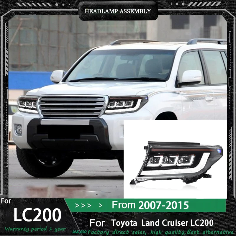 

Car For Toyota Land Cruiser Headlight 2007-2015 Upgrade Modified to New DRL Dynamic Turn Signal LED Headlight Auto Accessories