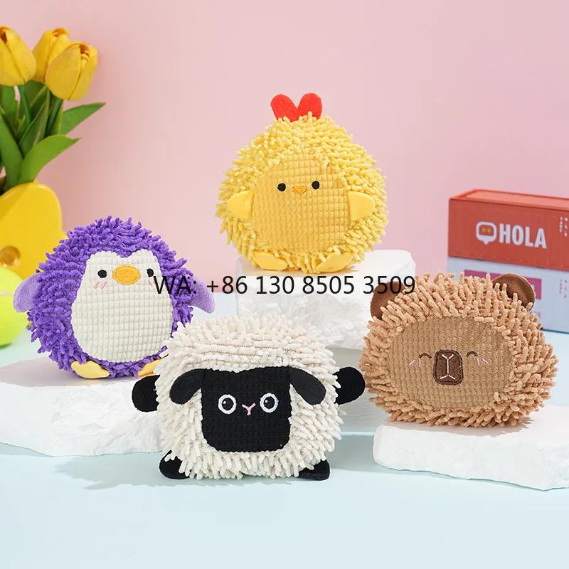 

New Eco-Friendly Plush Cute Novelty Dog Toy Cartoon Sound Animals Play Bite-Resistant Indoor/Outdoor Use Wholesale
