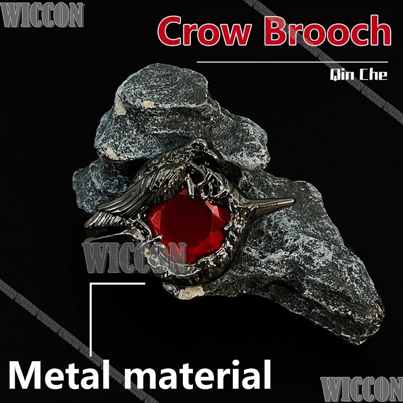 

Sylus Qin Che Cosplay Mr.Q Game Love and Deeaspace Cos Prop Silver Wig Ruby Crow Brooch Holloween Party Men Navidad Carnaval