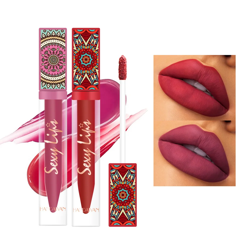 Novo Em 7.2ml Matte Batom Líquido Impermeável Lip Gloss Elegante Lip Maquiagem Waterproof Lip Stick Creme Soft Nude Velvet Lip Glaze