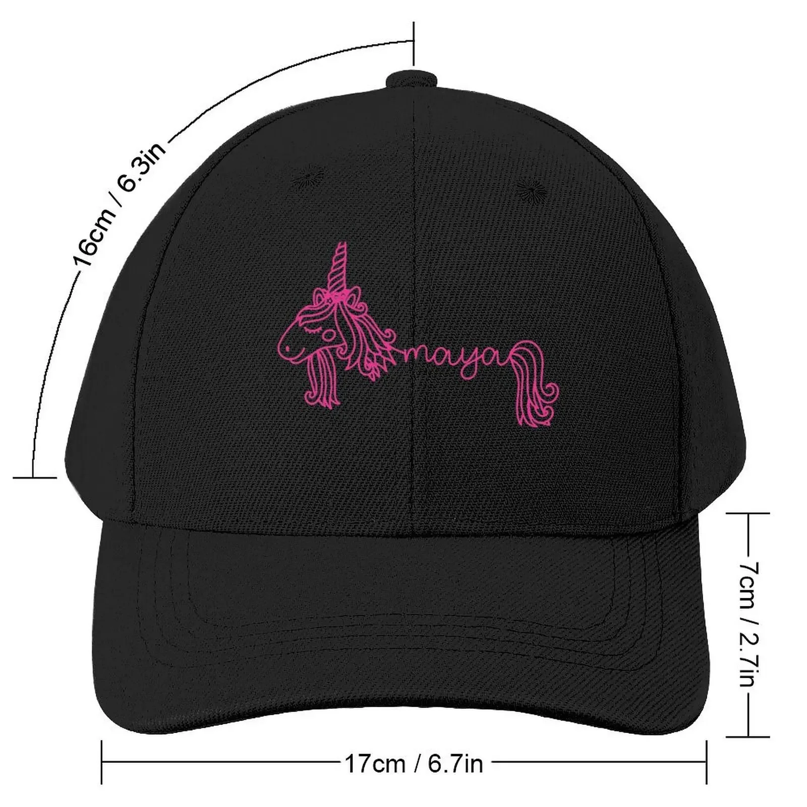 Maya Pink Unicorn Personalized Girl Name Baseball Cap Military Cap Man Golf Men Golf Wear Women's