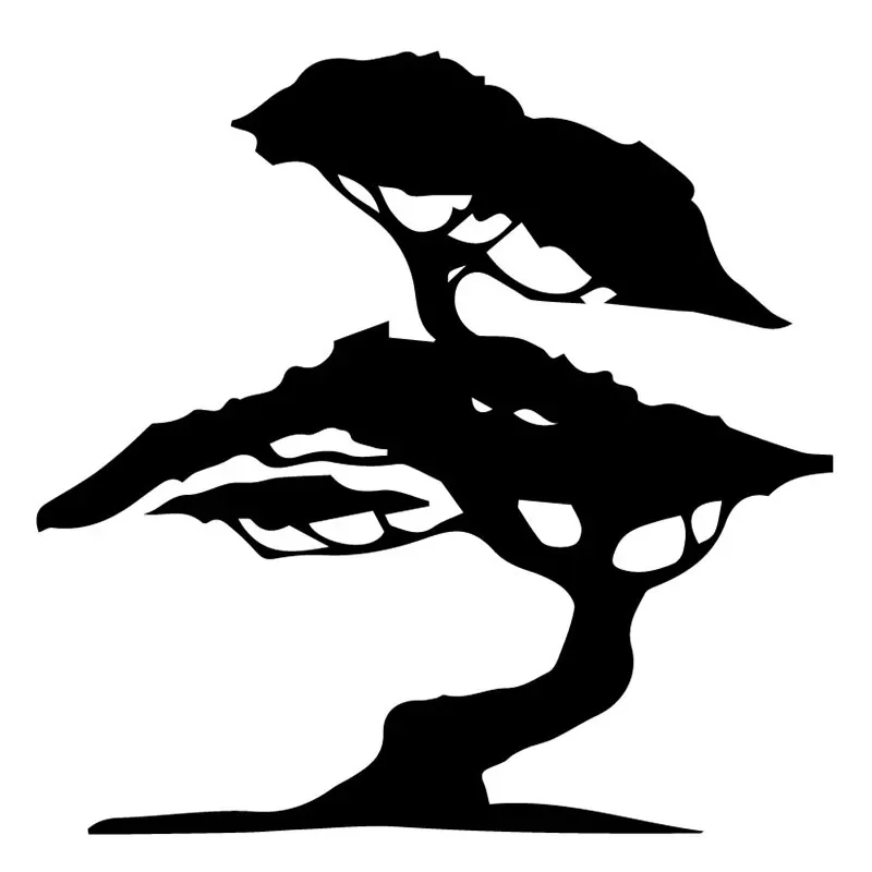 

Car Stickers Tree Plant Cartoon Art PVC Car Decoration Accessories Decals Creative Waterproof Sunscreen Black/white,17cm*17cm