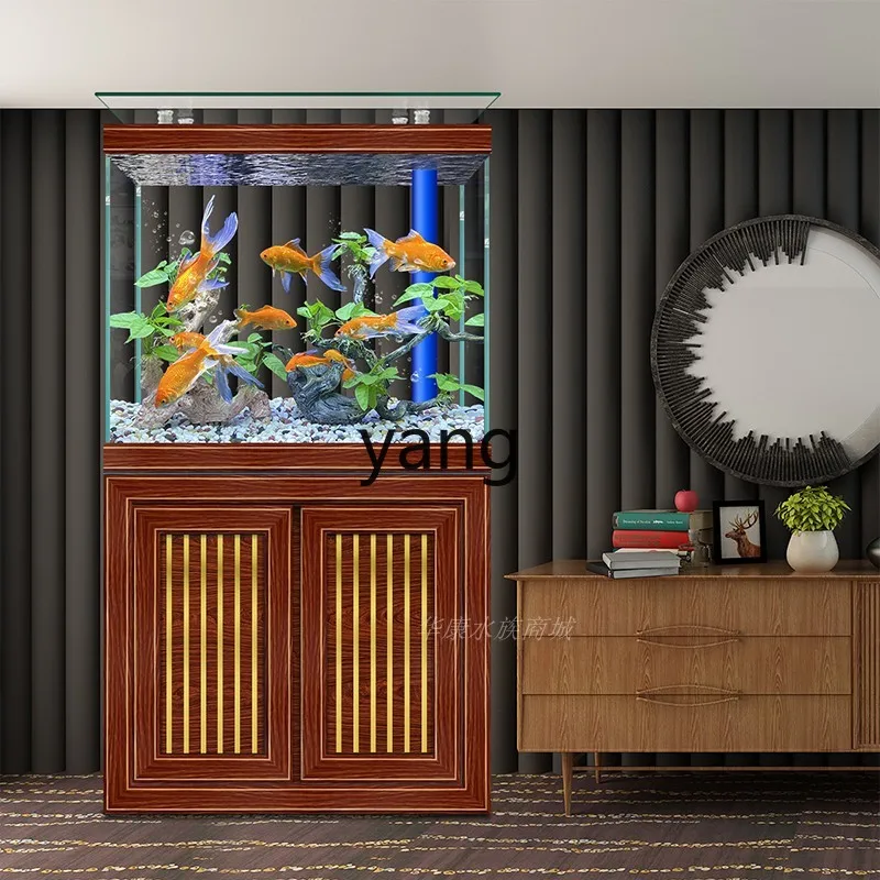 TGF fish tank living room small household custom large bottom filter ultra-white glass aquarium living room