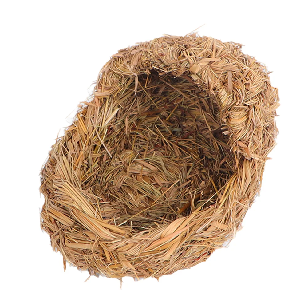 

House Woven Straw Nest Cats Beds Small Animal Durable Safe Comfortable Rabbit Bed Grass House Decorative Cat Home Guinea