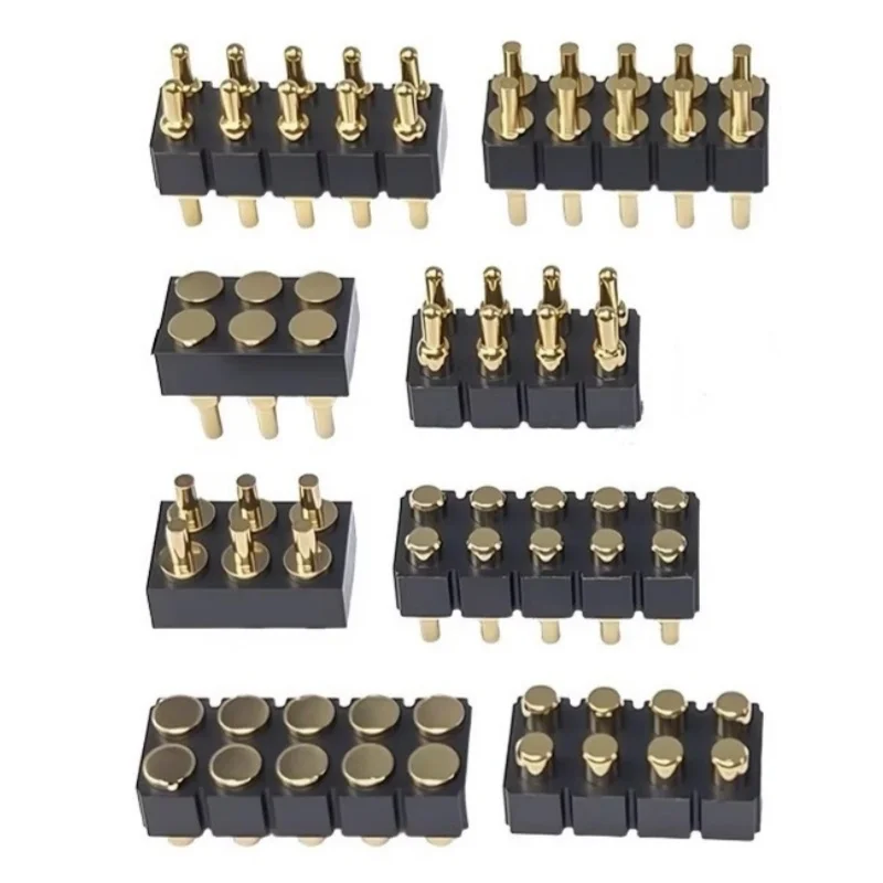 20pcs Pogo Pin Spring Connector High-Current Dual-Row Connector Male/Female Gold-Plated SMD Test Probe Antenna Pin