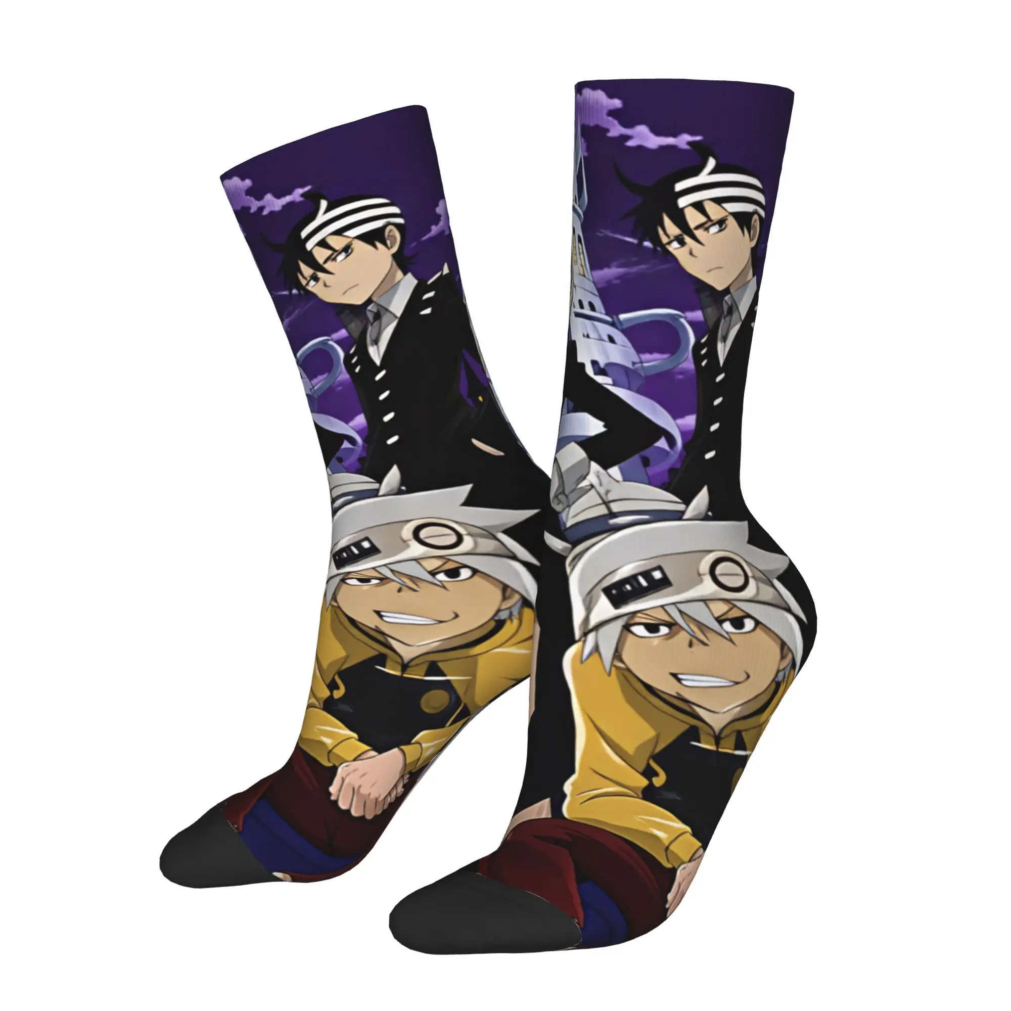 Funny Printing Game S-Soul E-Eater Socks for Men Women Stretchy Summer Autumn Winter Anime Crew Socks