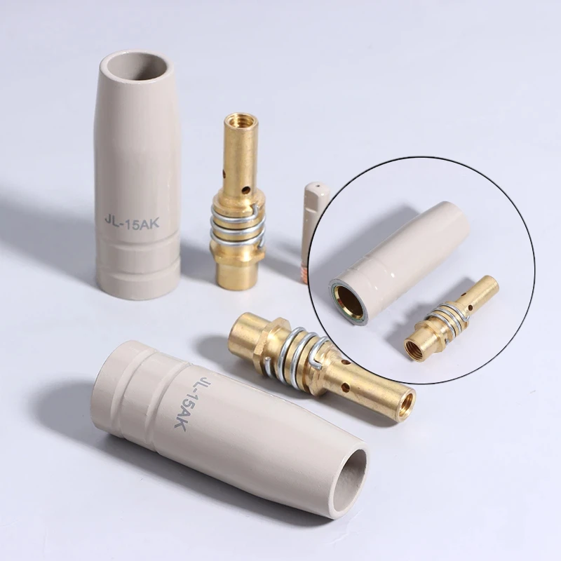 

1/3Pcs 15AK Coated Non-stick Welding Slag Nozzle 0.8/1.0/1.2MM Contact Tip European Airless Durable Welding Accessory