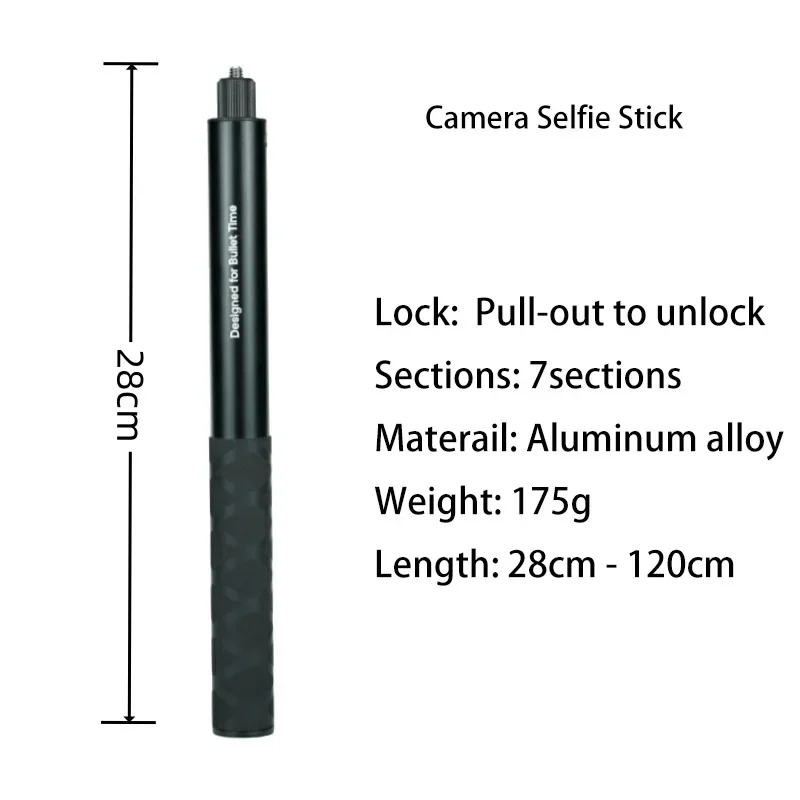رصاصة الوقت مقبض ترايبود حزمة 360 °   قبضة دوارة لكاميرا Insta 360 x4/x3 DJI Pocket 3 Gopro Universal Selfie Stick Action