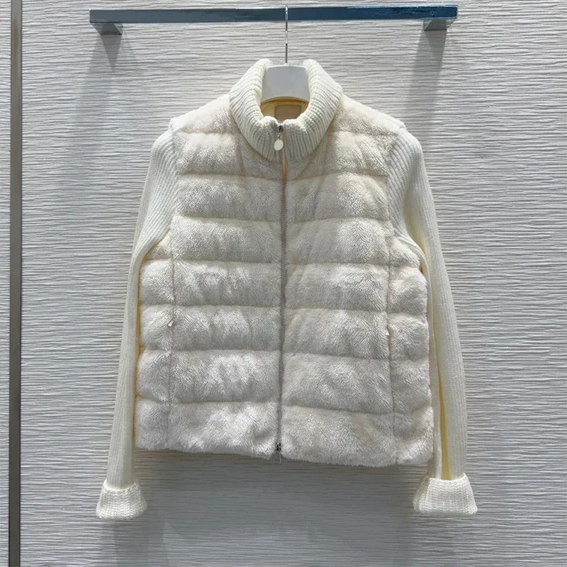 

Winter Temperament High-end Cashmere Full wool stand collar Splicing Down Coat for Women 2580913