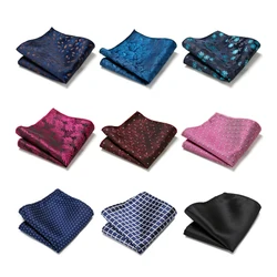 High Quality Pocket Square Handkerchief Handmade Woven 100% Silk Red Printed Hombre Clothing Accessories Fit Business