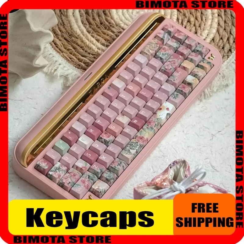 

Колпачки для клавиш Rose PBT Cherry Profile для механической игровой клавиатуры Xd64 Xd68 Xd84 BM60 BM65 BM68 BM80 Аксессуары для клавиатуры Wooting