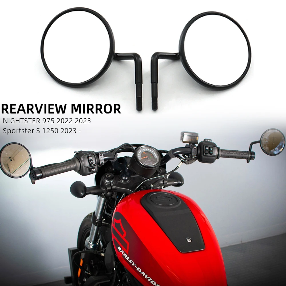 

Motorcycle Rear View Mirrors For Harley Sportster S 1250 Nightster 975 RH1250s RH975 CNC Aluminum Handlebar Rearview Accessories