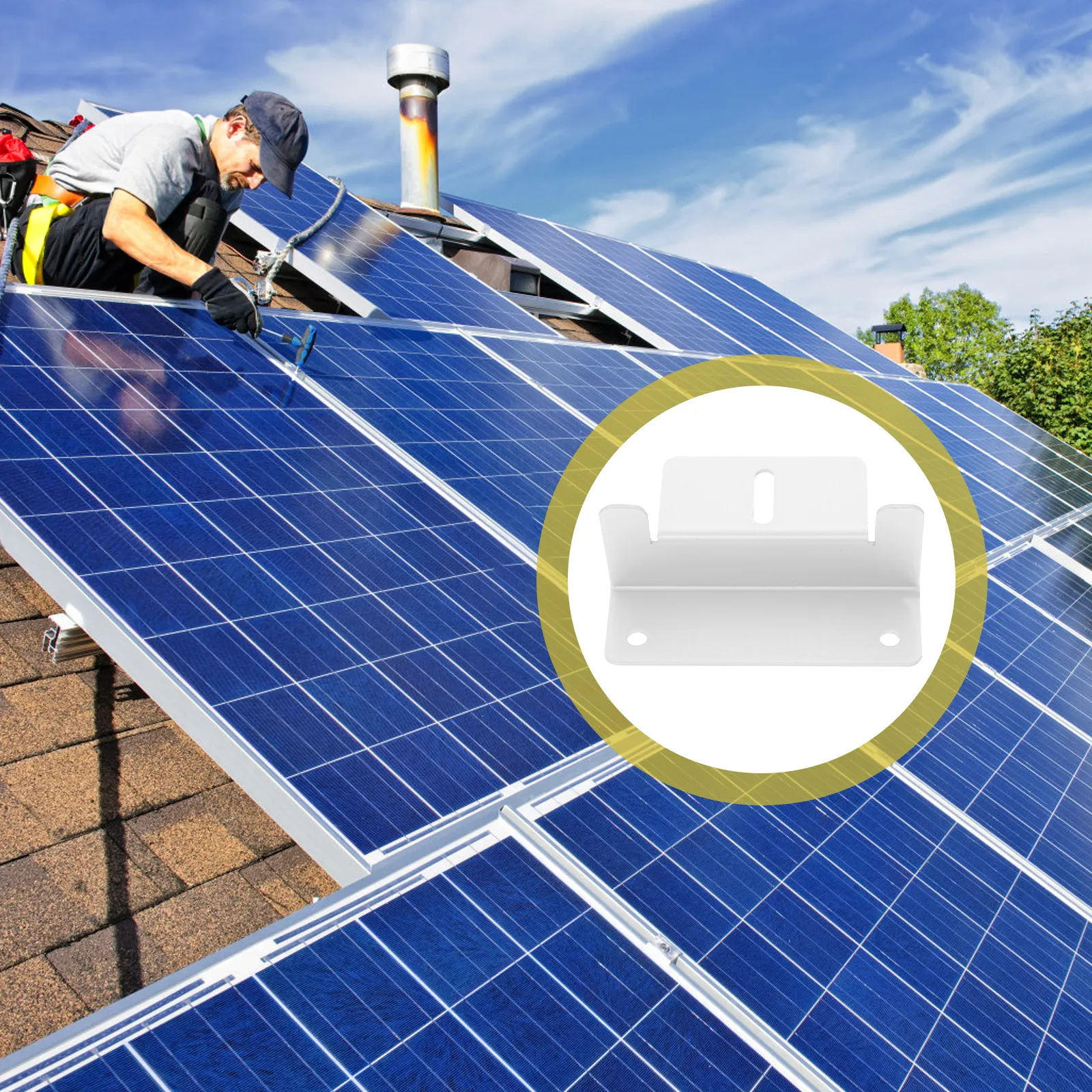 1Set Aluminum Alloy Solar Panel Stand Heavy Duty Portable Mounting Kit for Rv Boat Home Use Sturdy Solar Panel Rack Hold