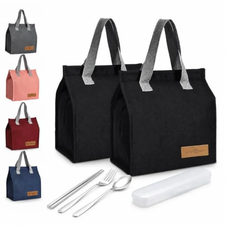 

Lunch Bag for Women/Men, Waterproof Reusable Portable Lunch Tote, with Silverware Set, Lunch Tote Bags for Work Travel Outdoor,