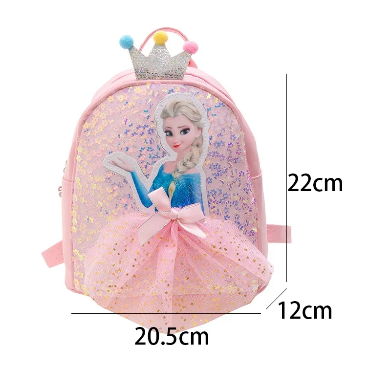 Disney Frozen Princess Backpack for Girl Kindergarten Student Kids Toddler School Bag Cute Cartoon Cartoon Kawaii Bag
