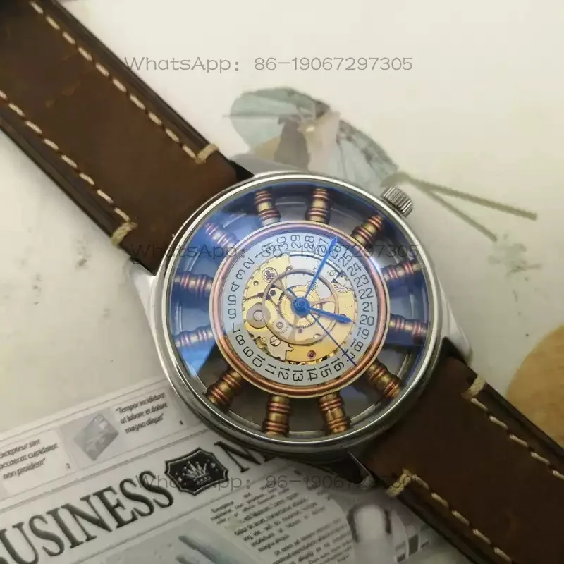 Handmade Steampunk Automatic Mechanical Watch Unique Creative Design Men Daily Gift Wristwatch