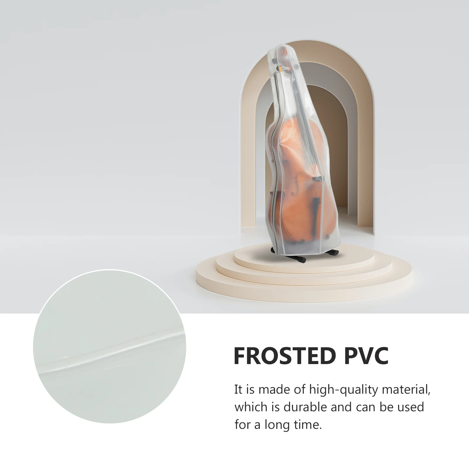

Frosted Transparent Cello Cover Creative Dustproof Supple Protector Sleeve Reusable Moisture Resistant Decorative Music
